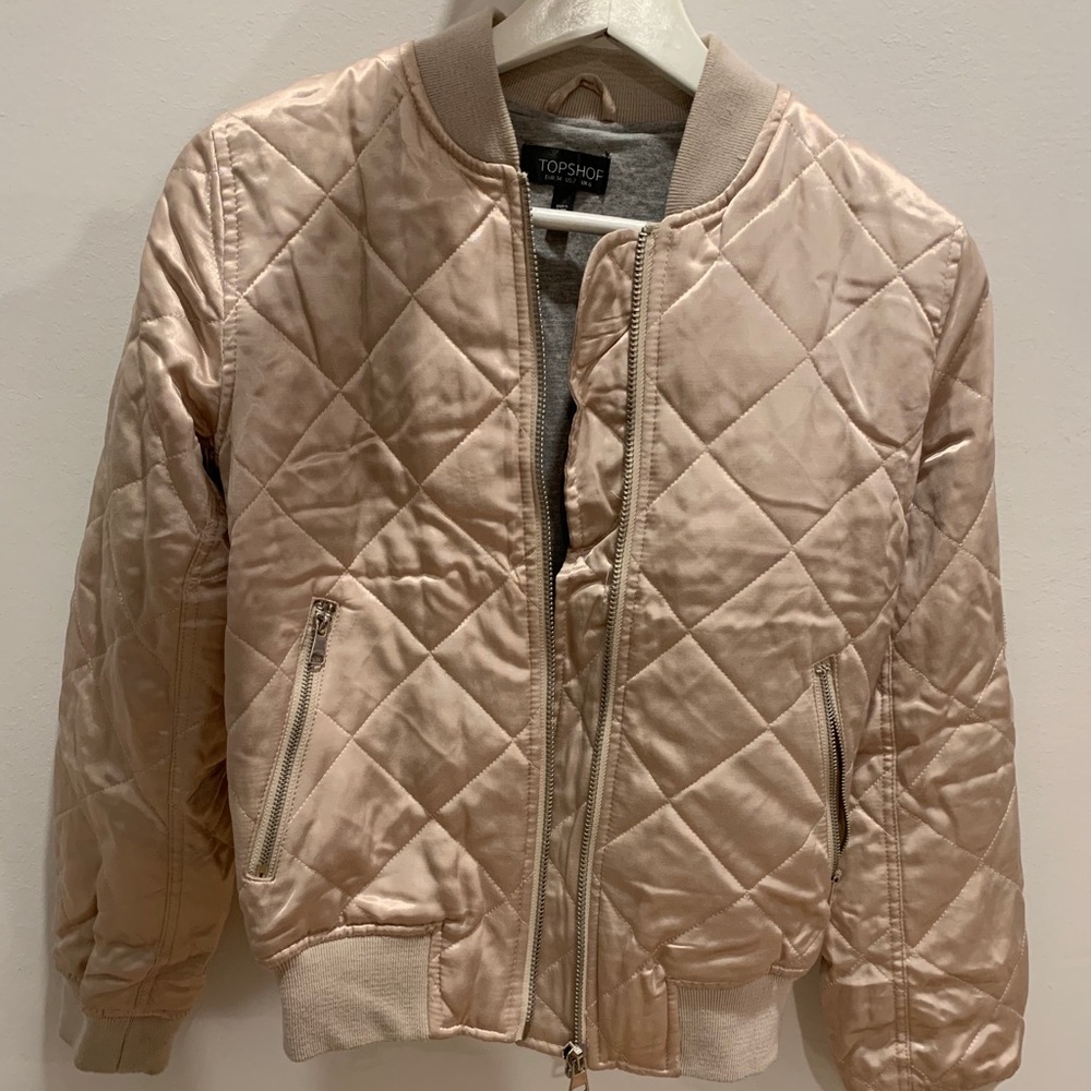 Pink silk bomber jacket - top shop